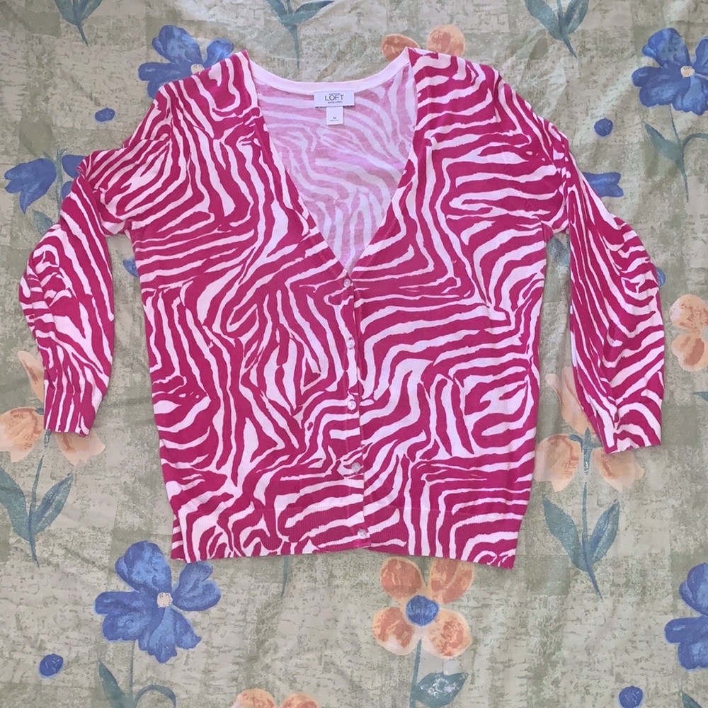 Magenta Zebra Print Cardigan